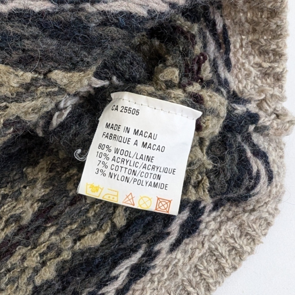 Vintage Knit Fair Isle Cardigan Norwegian Icelandic Button Down Cozy Comfy - Picture 7 of 10